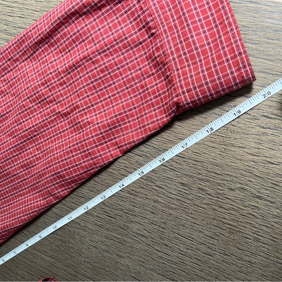 Toad & Co Insect Shield Organic Cotton Red Plaid Buttoned Down Long Sleeve Shirt - Picture 13 of 14